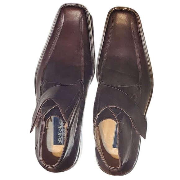 NWOB J.M Matavelli Brown Leather Square Toe Ankle Boots Strap Clos. US Size 10.5 - Picture 4 of 9